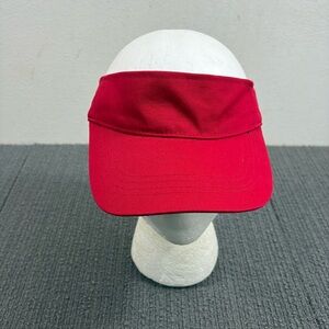 Sun Visor Cap Hat Unisex OSFM Adjustable Red Solid Blank No Logo Strapback